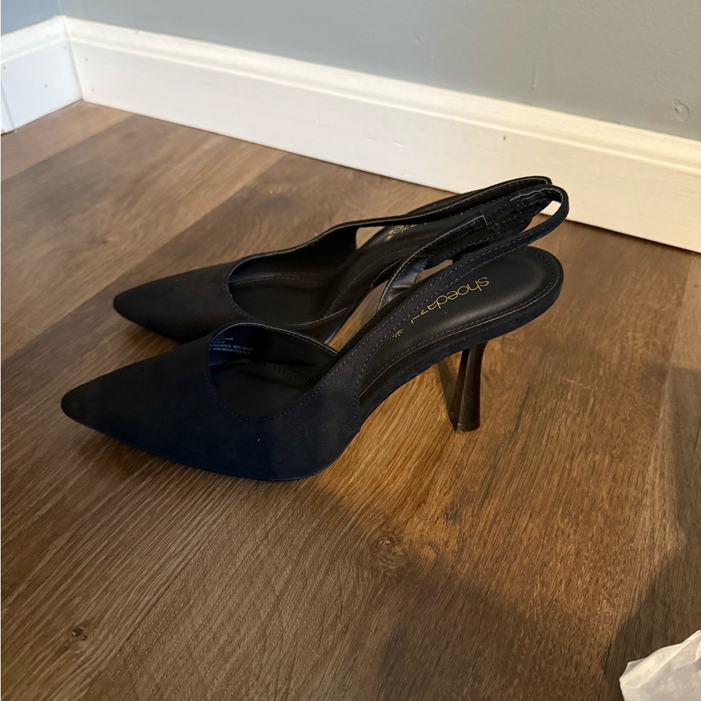 Sleek Black Slingback Heels